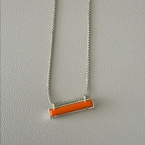 Kendra Scott Vibrant Orange Bar Necklace